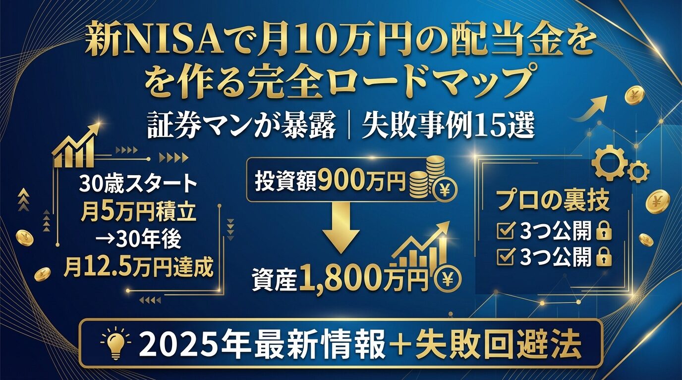 新NISAで月10万円の配当金を作るロードマップ