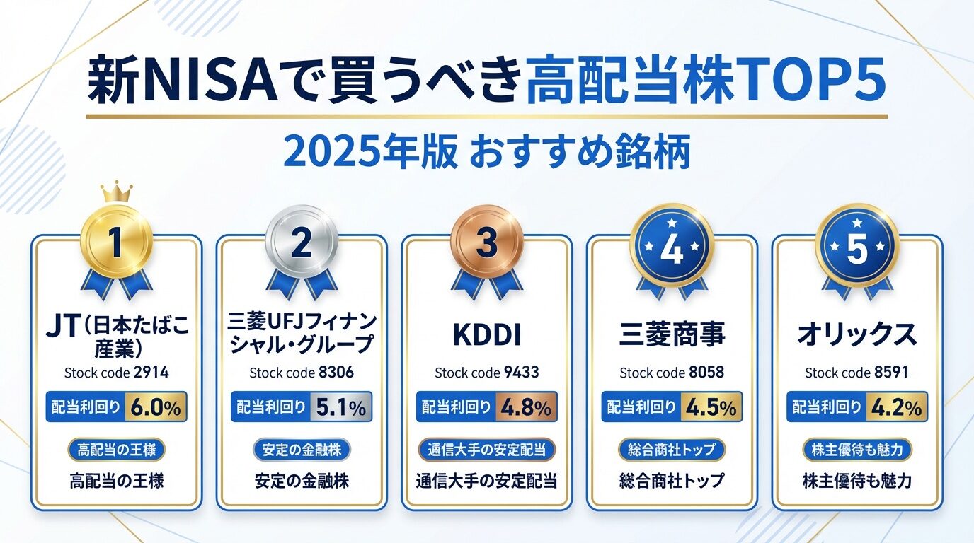 新NISAで買うべき高配当株TOP5【2025年版】